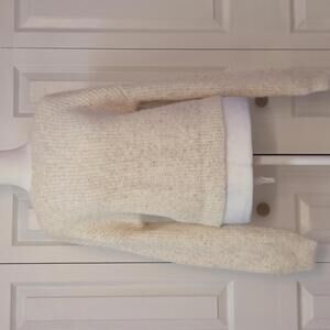 Cozy Soft Cream Pink Confetti Knit Sweater Crew Neck Relaxed Fit Cider Size S